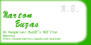 marton buzas business card